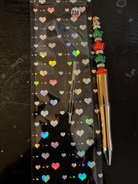 Gold Metallic Beaded Pens